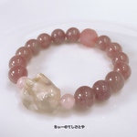 🆕1点物‼︎卯年からのうさぎ桜瑪瑙と塩源瑪瑙回紋珠入り♡ローズアメシストブレスレット☆*:.｡. 