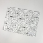 モノトーンのどうぶつさん　ランチョンマット（グレー系）30×40 