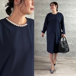 着やせシルエット♪ 上品パールが華やかなすっきりワンピース 【M】フォーマル 卒入式 KMC-510 862061