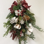 ドライフラワー✩.*˚コットンとサンキライのクリスマススワッグ