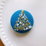 ビーズ刺繍くるみボタン（ヘアゴム/ブローチ）