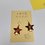 【再販】べっ甲柄スターピアス№5