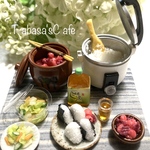 再販　hand made ミニチュア　ドールハウス　おばぁちゃんの　自家製梅干しとおにぎり