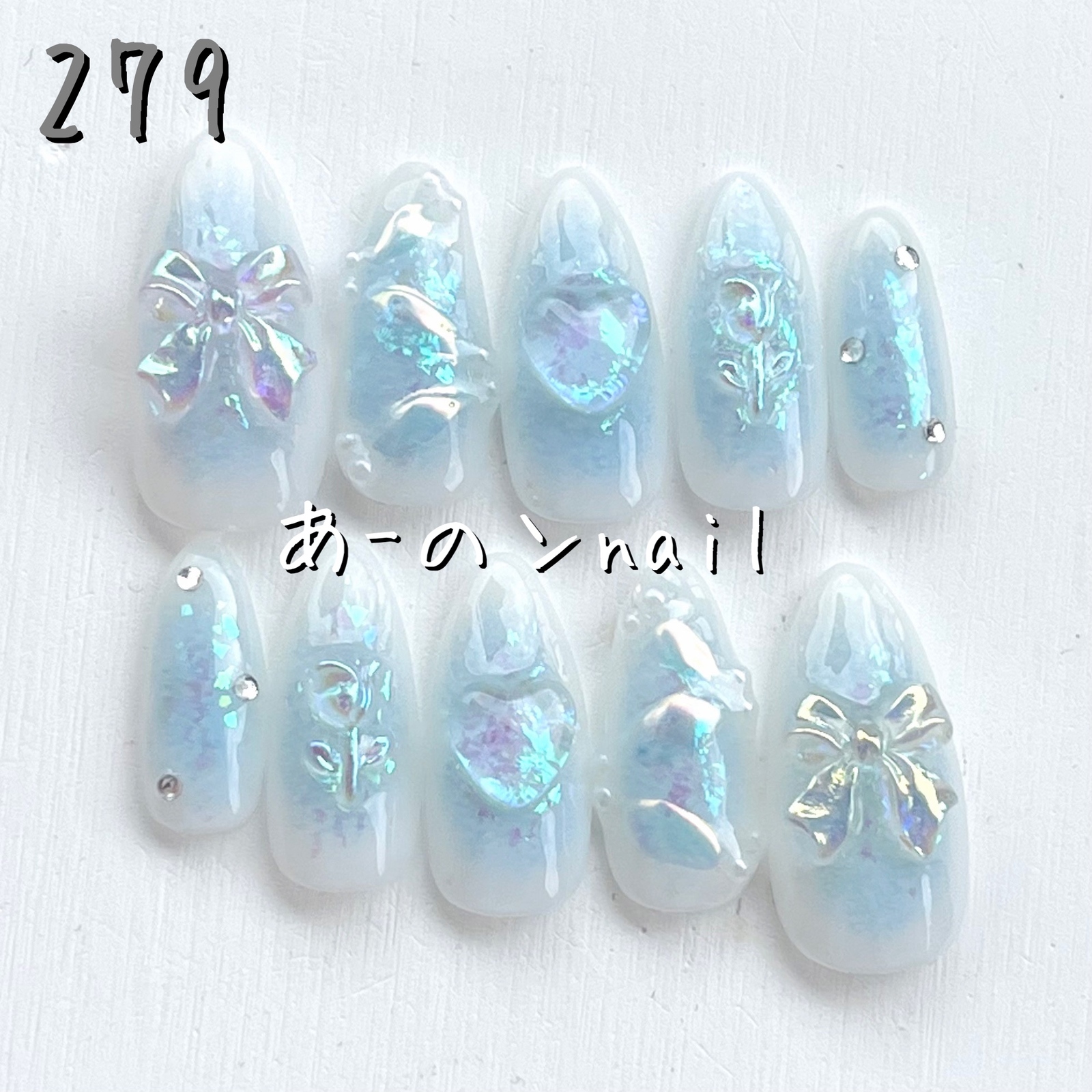 オーダーネイルチップ バラネイル 水色ネイル ブルーネイル ガーリーネイル オーダーネイルチップ バラネイル 水色ネイル ブルーネイル