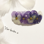 紫ビオラのシンプル押し花バレッタ