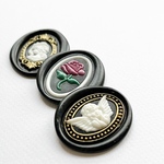 【 アンティーク ブラック 多色押し 3枚set 】 シーリングスタンプ / シーリングワックス / シーリング / 結婚式 / 招待状 / 席札 / シール / コラージュ素材 / ラッピング 