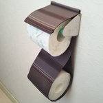 上品ボーダーブラウン　トイレットペーパーホルダーカバー