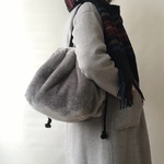 20％OFF☆エコファー巾着バッグ　グレー