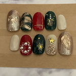 クリスマス　ツリー　リース　ネイルチップ
