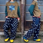 弓浜絣のゆったりパンツ