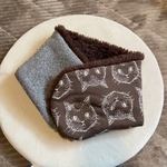 マフラーネックウォーマー　チョコレートねこ×グレ〜