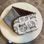 マフラーネックウォーマー　チョコレートねこ×グレー