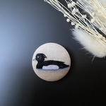水辺の キンクロハジロ 刺繍ブローチ