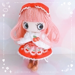 クリスマス💖さくらんぼのエプロンワンピース🍒💕🎄ヘアリボン、ケープ付き💝