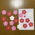壁面飾り【梅の花① 18点】小さめ　お正月　1月　2月　画用紙