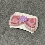 リボンのバレッタ（ピンク×パープル）