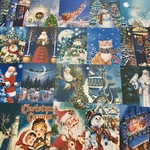 ブルークリスマスのポストカードセット＊葉書＊コラージュ素材＊メッセージカードにも♪