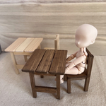 1/12スケールミニチュア家具　テーブルと椅子のセット　1セット