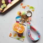 おみかんとおはじきのキーホルダー🍊🍭(青)