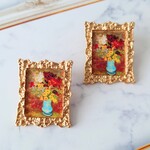 額縁付き 油絵風絵画🖼ピアス
