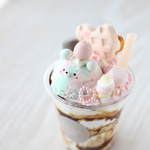 くまさんアイスがかわいい☆ゆめかわチョコシェイクメモスタンド☆フェイクスイーツ