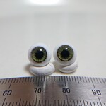 No.25 【10mm】 小さな グラスアイ ドールアイ ハンドメイドドール 材料　約10.0mm/9.9mm（グリーン系）