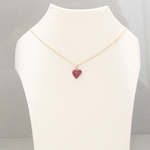 真鍮ネックレス「red heart」