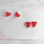送料込♡小さなハートのピアス♡パール♡クリスタル