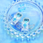 💙再販💙サブカル カプセル【№407】クリア ビニール ピアス イヤリング 天使界隈 量産型 地雷 メンヘラ 病みかわいい 可愛い 水色界隈 水色 透明感 透明 両耳 セット オーロラ ナース お薬