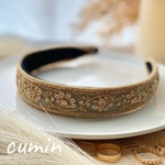 インド刺繍リボン　カチューシャ　インド刺繍　ヘアアクセサリー　刺繍カチューシャ　　~champagne pink gold~送料無料