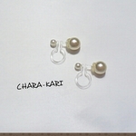 プラスチックパールのノンホールピアス
