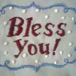 “Bless you!" 手刺繍ティッシュケース