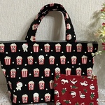 オーダー品✨ビションフリーゼポップコーン🍿ランチバッグ(保冷保温)とダーツ付きミニポーチ