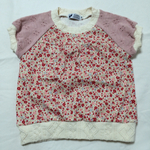 赤小花レース切替Tシャツ☆送料無料