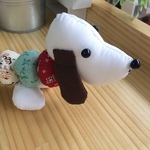 『からだ長いんだワン‼︎』犬ぬいぐるみ☆ネック赤