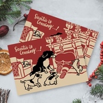 クリスマスカード2枚【サンタイズカミング】バーニーズマウンテンドッグ　ジャックラッセルテリア　パグ　コーギー　チワワ　犬