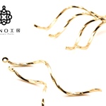 再入荷！【mp-22】メタルスティック ツイスト KCゴールド ★8個★ ねじれ 棒ピアス イヤリング パーツ