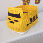 エコクラフト小物入れ大  ドクターイエロー風