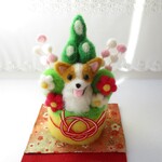 送料無料🎁　お正月🎍　コーギー🐶　門松　羊毛フェルト　犬
