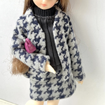 ニット千鳥スーツ☆リカちゃんブライスの洋服(ドール服)グレー系