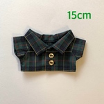 15cmぬいぐるみ用　タータンチェックシャツ緑(ハンティングスチュワート)