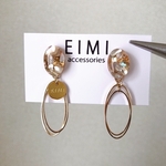 【EIMI】シェルカボション×2連フープ