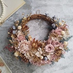 Jolie botanique＜bijoux＞＊受注制作＊ハーフムーンリース＊冬＊プリザーブドフラワー＊お花＊ギフト＊結婚祝い＊お誕生日祝い＊クリスマス＊お正月