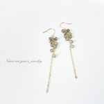 14kgf smokyquartz long pierce