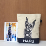 愛犬の刺繍ポーチ L