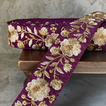 [※注意事項有] [実物のお色味と違う場合があります] インド刺繍リボン　花　インド刺繍　スパンコール　刺繍リボン　リボン　りぼん　※10月8日よりゆうパケットにて発送