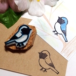 オオルリ  消しゴムはんこ