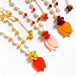 ピンク入荷！【3色】レトロチューリップネックレス