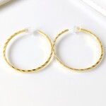 【再販×13】〈痛くない〉～フェイクピアス～デザインカットゴールドリングイヤリング・イヤーカフ〈直径約25㎜〉〈調節可能〉片側シリコンゴムバージョン  管理No.1201