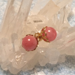 インカローズの丸玉一粒ピアス＊